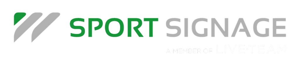 Sport Signage Logo mit Sponsor Zeichenfläche.